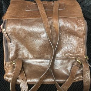Leather fossils backpack
